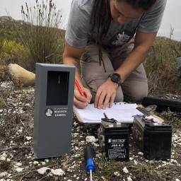 Setting up a camera trap